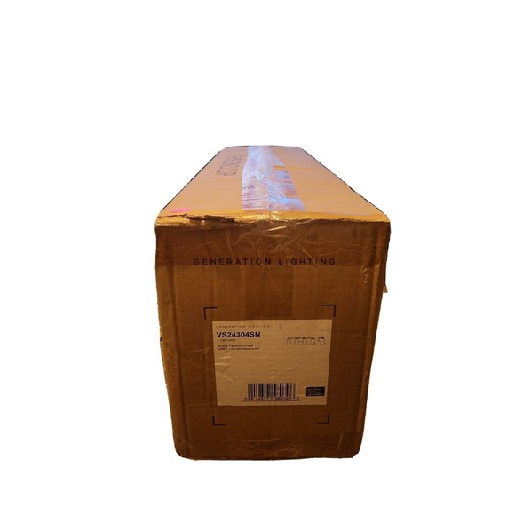 Feiss Bathroom Vanity Lighting 4-Light Seeded Glass Shade + Linear Satin Nickel - Picture 2 of 2